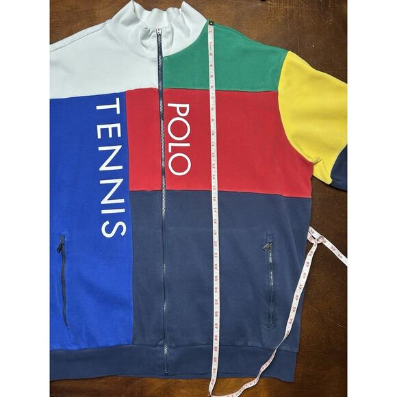 Polo Ralph Lauren Tennis Full Zip Up Color Block Jacket Size 2XLT - Picture 8 of 16